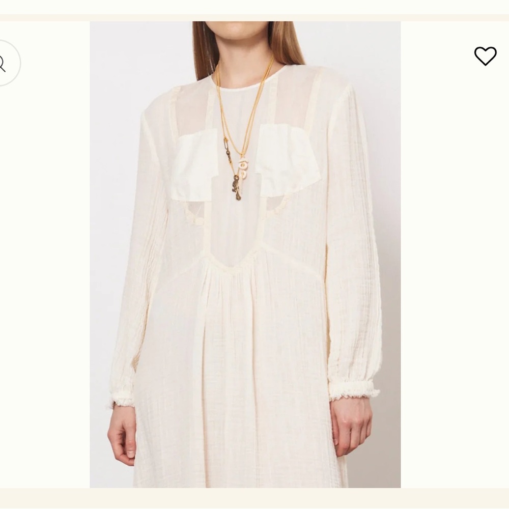 Raquel Allegra Malia Midi Cream/White Long Sleeve Dress NWT Sz Womens Large - Picture 4 of 13